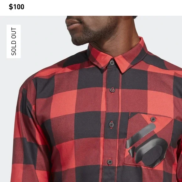 NWT. Five Ten Adidas “Brave’ Flannel. Medium (gender neutral) - Picture 8 of 15